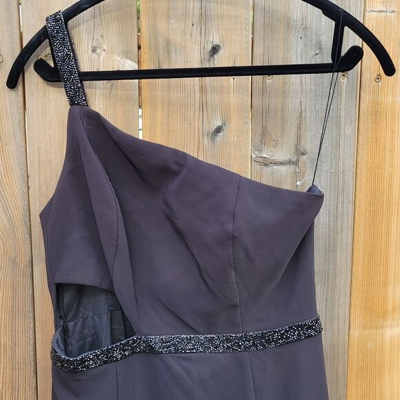 * * AIDAN MATTOX  nwt one shoulder bling maxi dress - Picture 3 of 6
